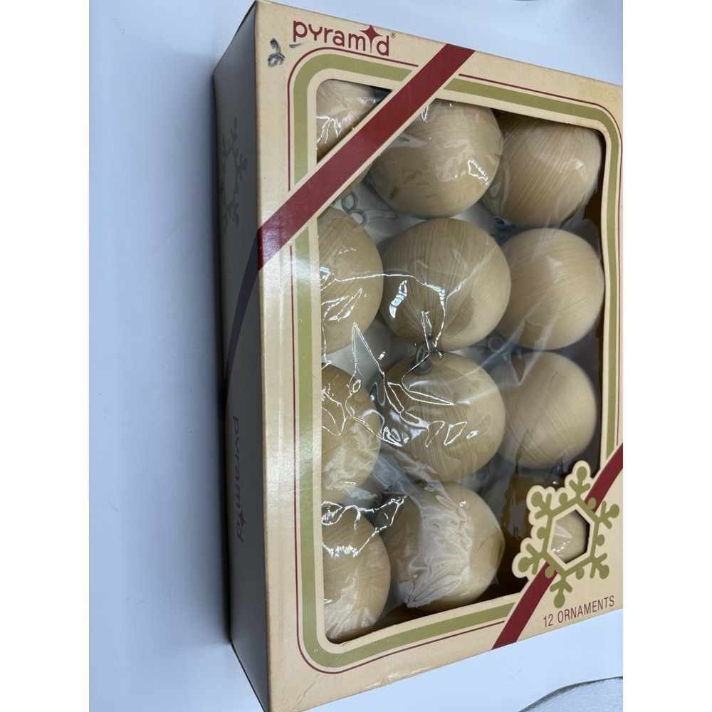 Vintage Early 1980s Pyramid Rauch Satin-Sheen Ornaments Set of 12 in Box